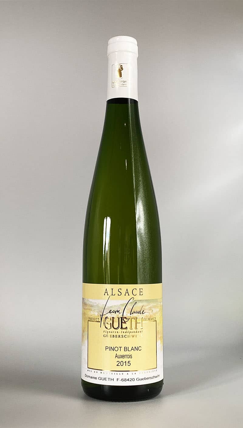 Pinot Blanc Auxerrois 2015 1 bouteille pinot blanc auxerrois 2015 vin alsace domaine gueth gueberschwihr