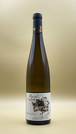 Flasche Riesling Alte Reben Wein Elsass Domaine Gueth Gueberschwihr