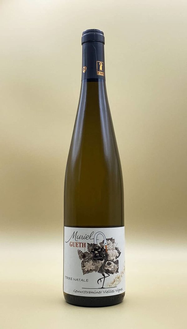 bottle of gewurztraminer old vines 2018 wine alsace domaine gueth gueberschwihr