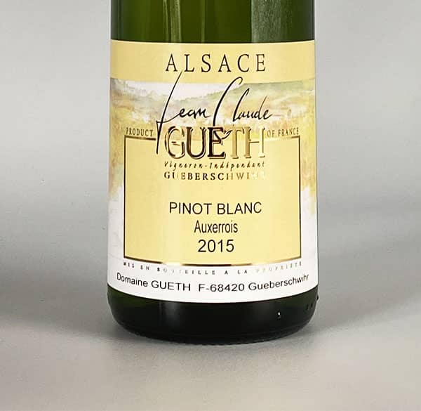 Pinot Blanc Auxerrois 2015 4 etiquette pinot blanc auxerrois 2015 vin alsace domaine gueth gueberschwihr