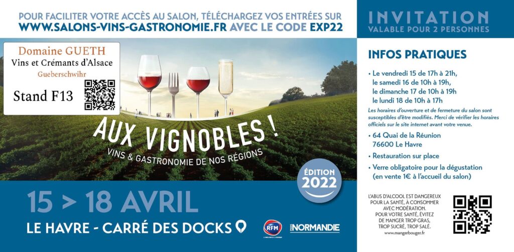 Salon Aux Vignobles - Vins et Gastronomie 9 AV invit mailing lehavre1