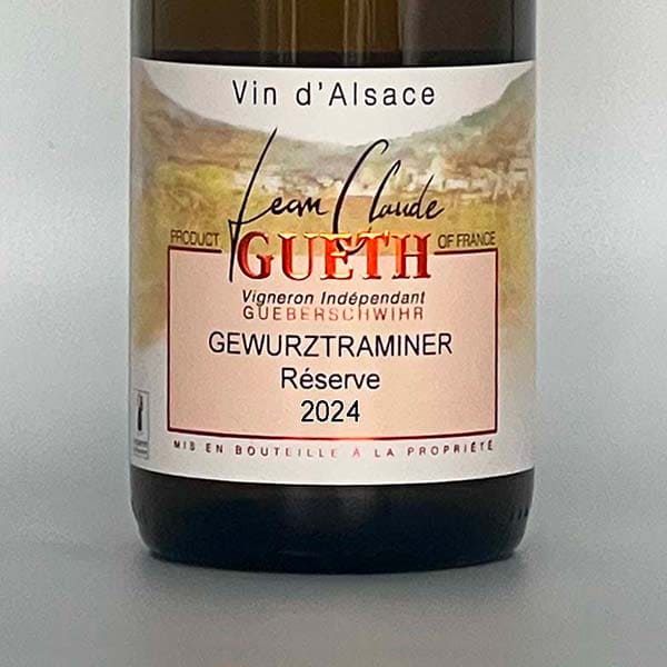 Gewurztraminer Réserve 2024 Bio 4 Gewurztraminer réserve Domaine Gueth