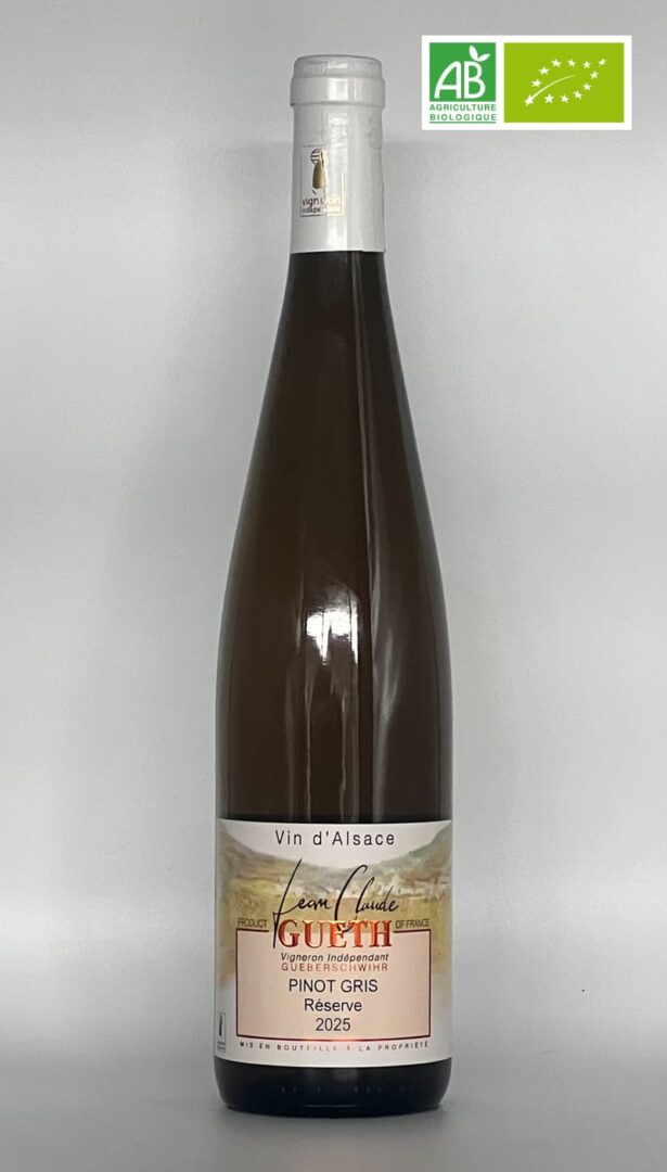 Pinot Gris Réserve 2025 Bio 1 Pinot Gris domaine Gueth