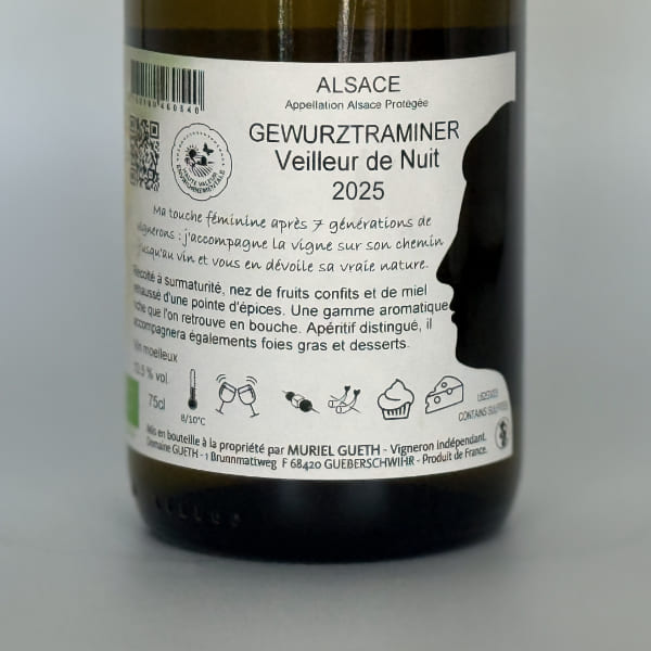 Gewurztraminer Veilleur de Nuit "Manala" 2025 Bio 5 Gewurztraminer veilleur de nuit bio Domaine Gueth