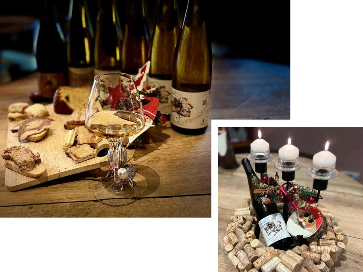 Weintourismus im Elsass, Kellerbesichtigung, Weinprobe 40 Dégustation de vins d'Alsace bio et délices de fêtes au Domaine Gueth